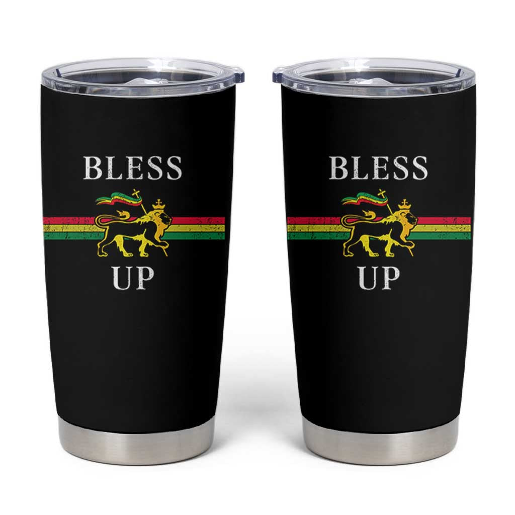 Bless Up Tumbler Cup Rastafari Lion Of Judah Reggae Music - Wonder Print Shop