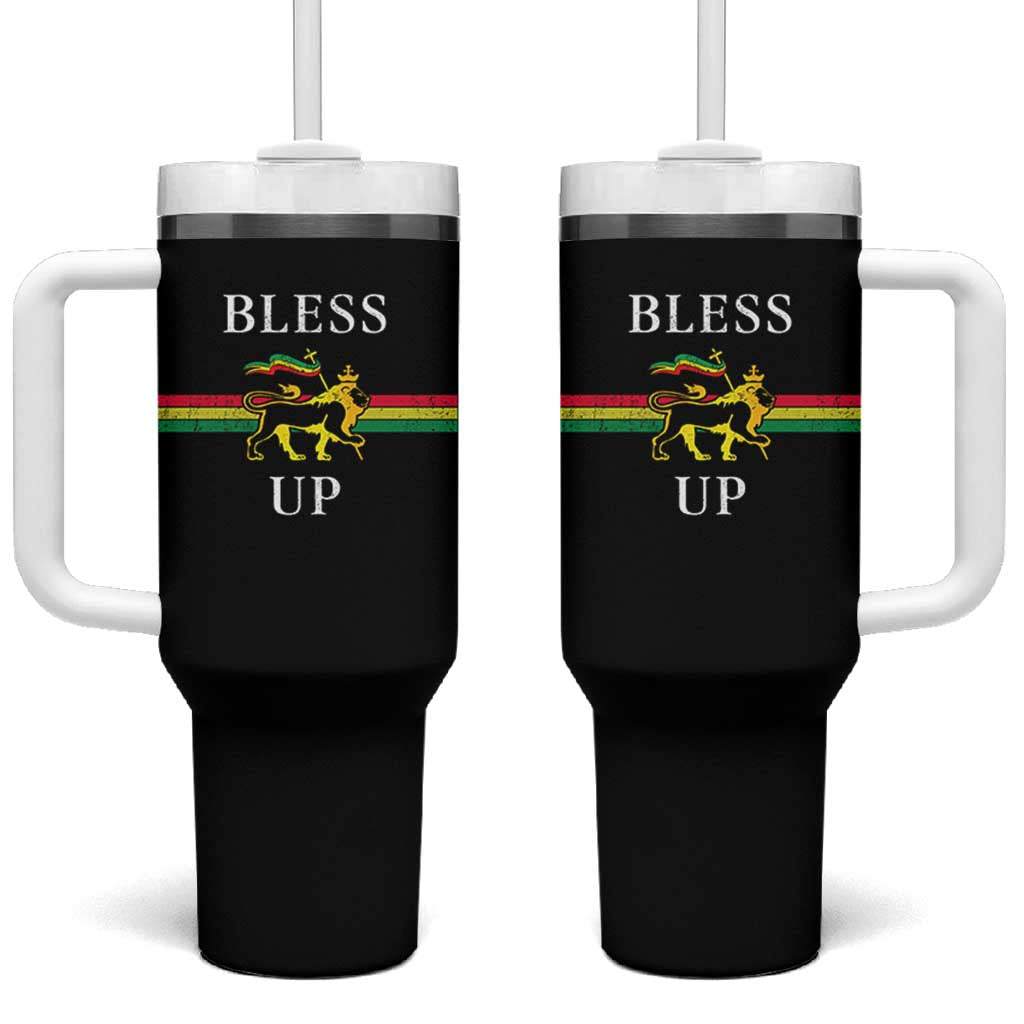 Bless Up Tumbler With Handle Rastafari Lion Of Judah Reggae Music - Wonder Print Shop