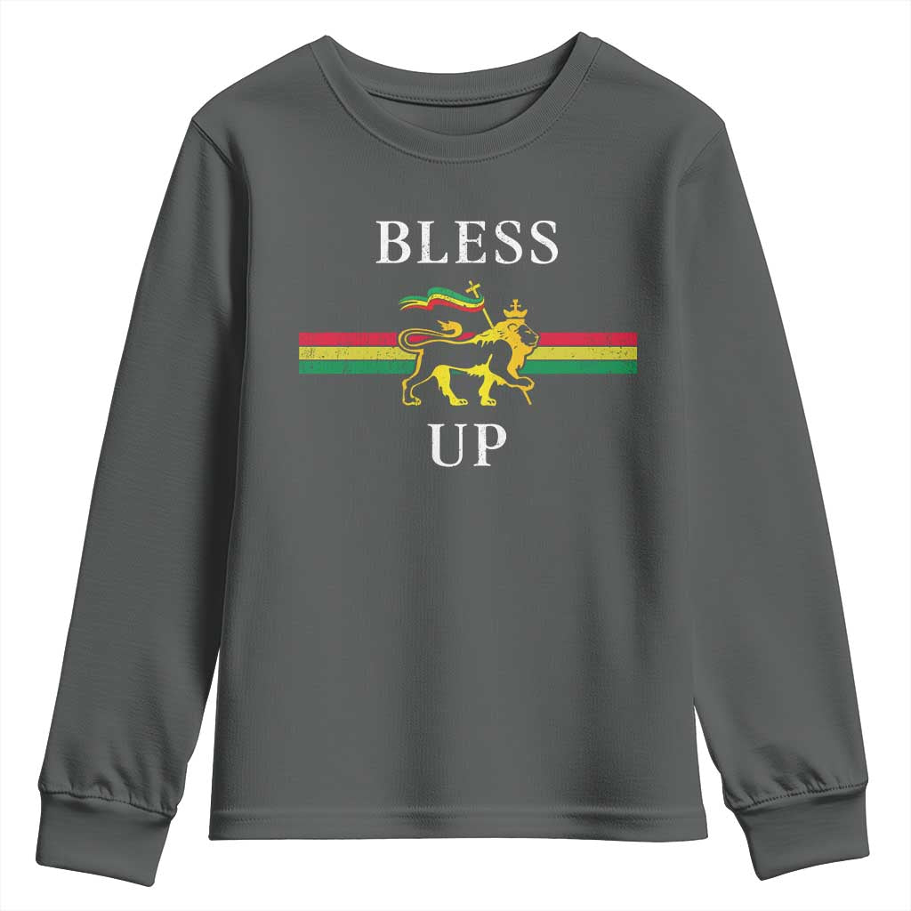 Bless Up Youth Sweatshirt Rastafari Lion Of Judah Reggae Music - Wonder Print Shop