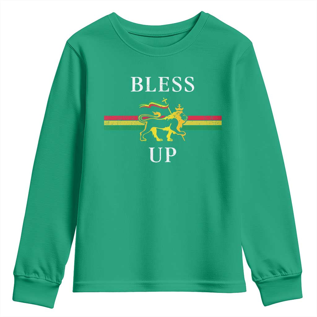 Bless Up Youth Sweatshirt Rastafari Lion Of Judah Reggae Music - Wonder Print Shop