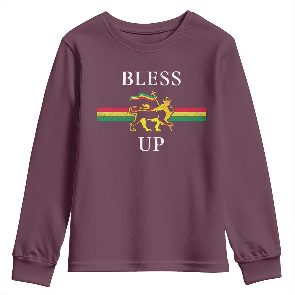Bless Up Youth Sweatshirt Rastafari Lion Of Judah Reggae Music - Wonder Print Shop