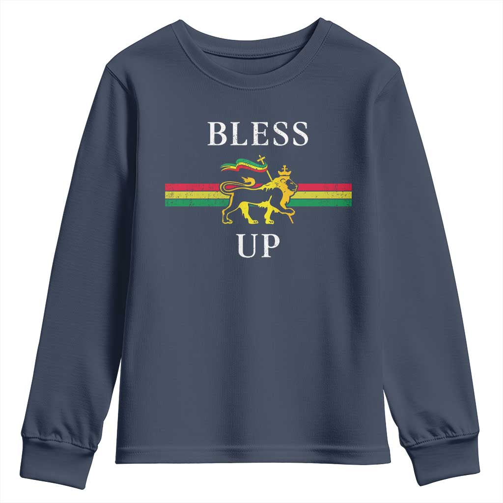 Bless Up Youth Sweatshirt Rastafari Lion Of Judah Reggae Music - Wonder Print Shop