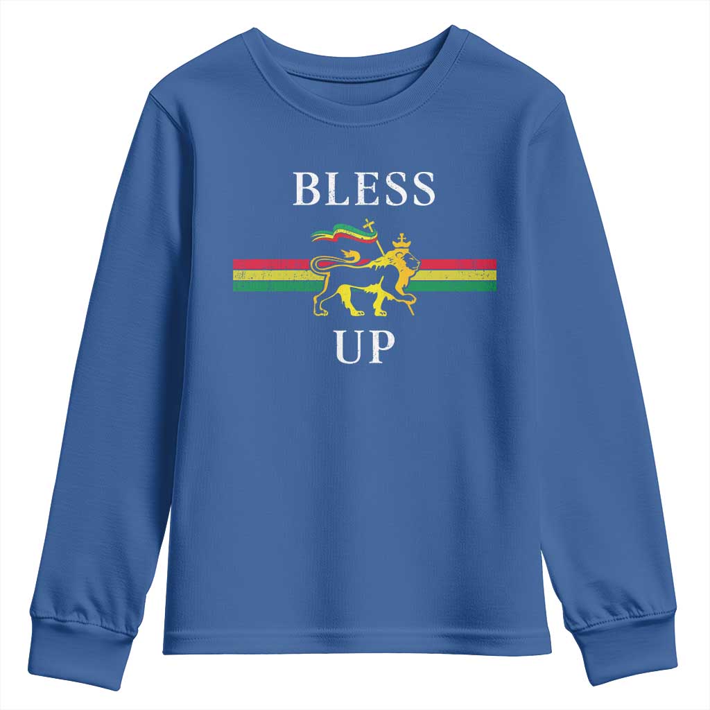 Bless Up Youth Sweatshirt Rastafari Lion Of Judah Reggae Music - Wonder Print Shop