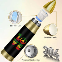 One Love Jamaica Bullet Tumbler Reggae Music Peace Sign Rastafarian - Wonder Print Shop