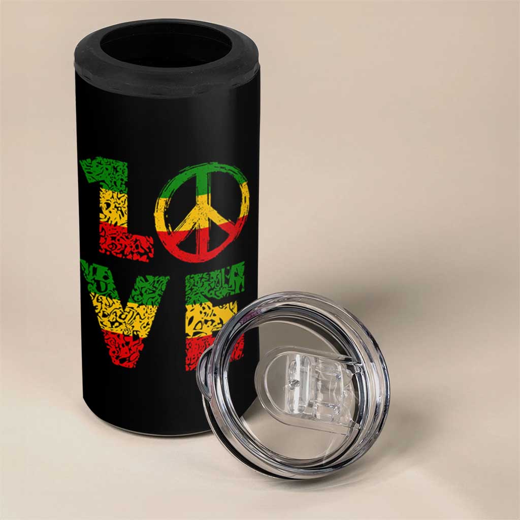 One Love Jamaica 4 in 1 Can Cooler Tumbler Reggae Music Peace Sign Rastafarian - Wonder Print Shop