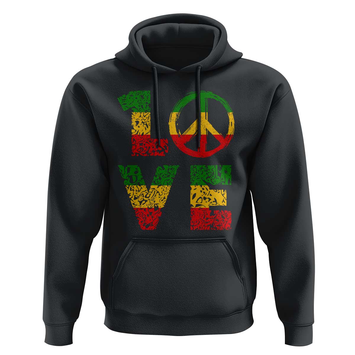 One Love Jamaica Hoodie Reggae Music Peace Sign Rastafarian - Wonder Print Shop