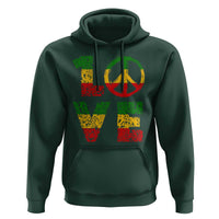 One Love Jamaica Hoodie Reggae Music Peace Sign Rastafarian - Wonder Print Shop