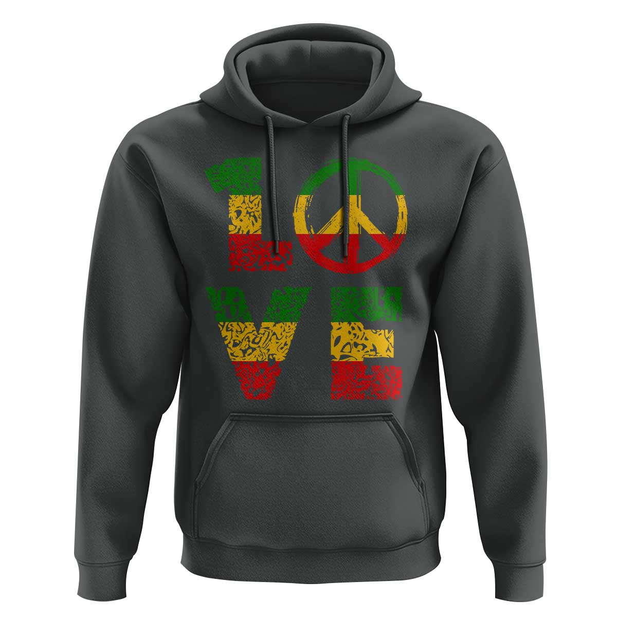 One Love Jamaica Hoodie Reggae Music Peace Sign Rastafarian - Wonder Print Shop