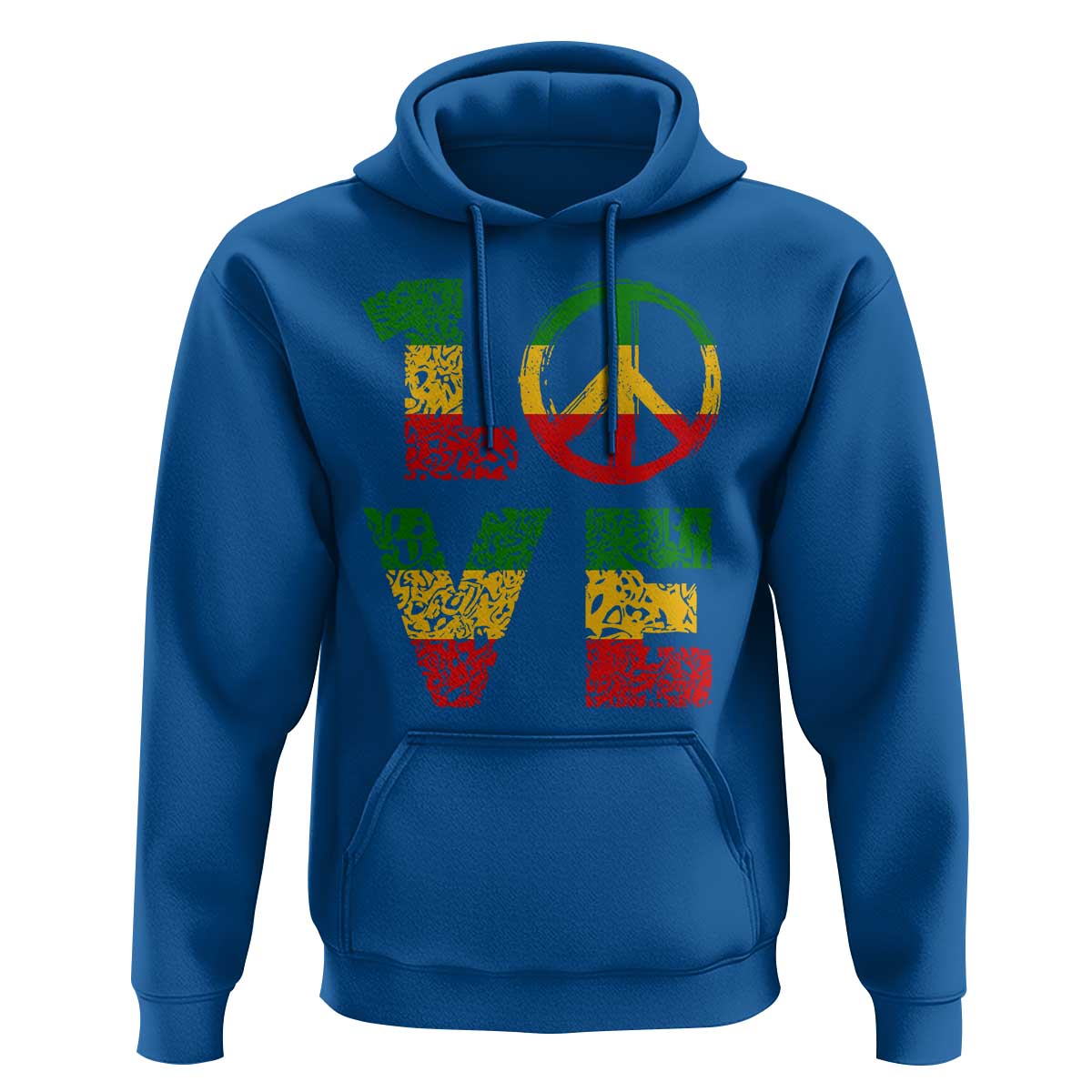 One Love Jamaica Hoodie Reggae Music Peace Sign Rastafarian - Wonder Print Shop