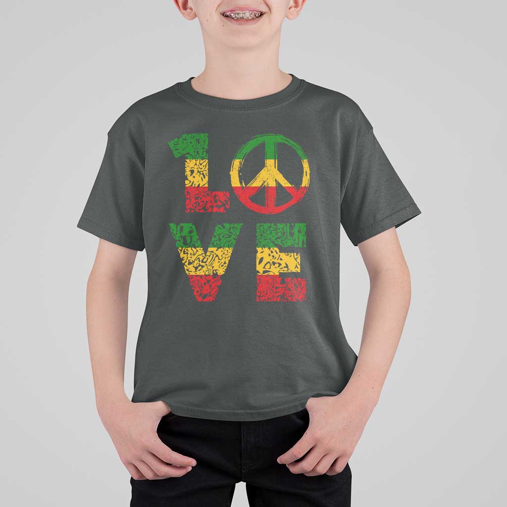 One Love Jamaica T Shirt For Kid Reggae Music Peace Sign Rastafarian - Wonder Print Shop