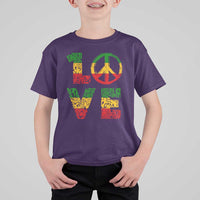 One Love Jamaica T Shirt For Kid Reggae Music Peace Sign Rastafarian - Wonder Print Shop