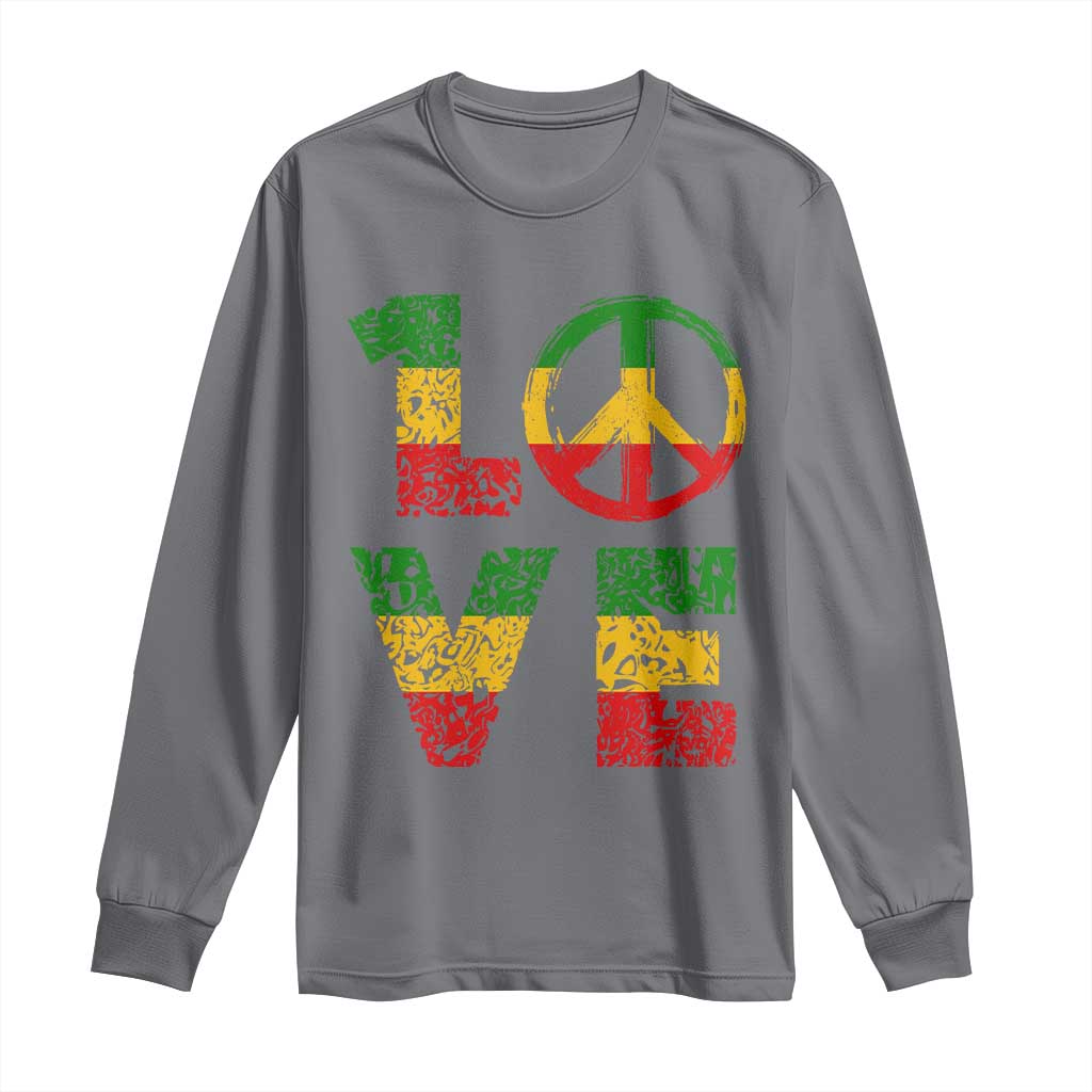 One Love Jamaica Long Sleeve Shirt Reggae Music Peace Sign Rastafarian - Wonder Print Shop