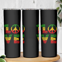 One Love Jamaica Skinny Tumbler Reggae Music Peace Sign Rastafarian - Wonder Print Shop