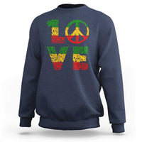 One Love Jamaica Sweatshirt Reggae Music Peace Sign Rastafarian - Wonder Print Shop