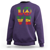 One Love Jamaica Sweatshirt Reggae Music Peace Sign Rastafarian - Wonder Print Shop