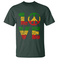 One Love Jamaica T Shirt Reggae Music Peace Sign Rastafarian - Wonder Print Shop