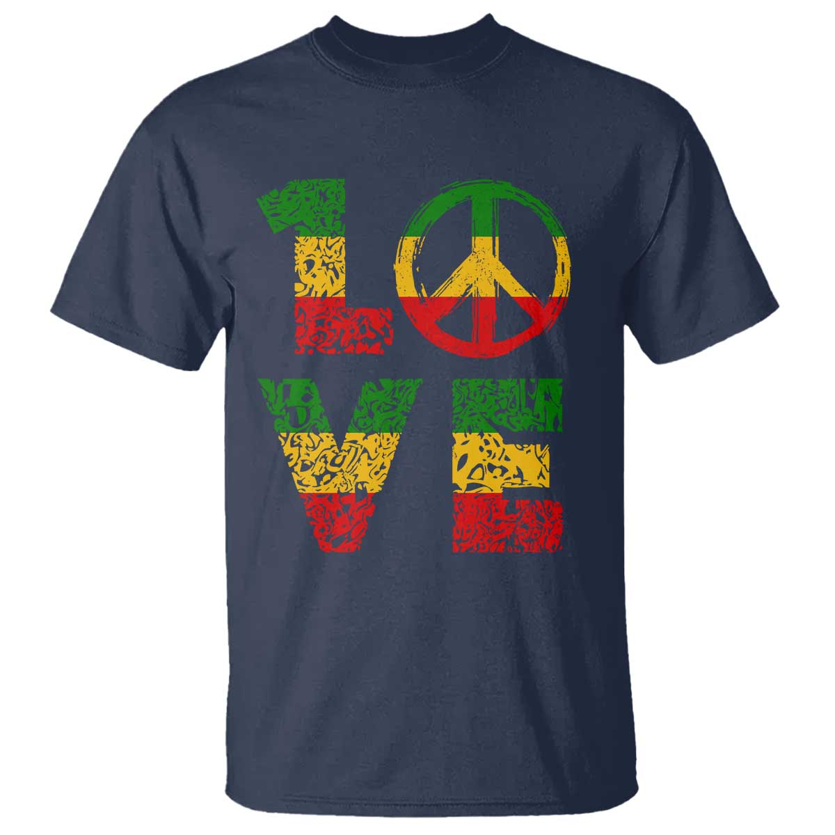 One Love Jamaica T Shirt Reggae Music Peace Sign Rastafarian - Wonder Print Shop