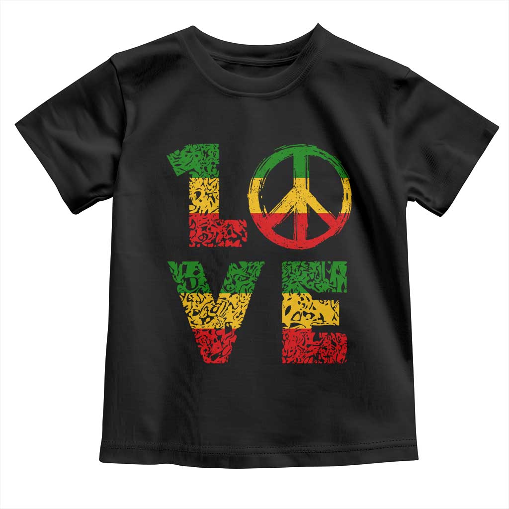 One Love Jamaica Toddler T Shirt Reggae Music Peace Sign Rastafarian - Wonder Print Shop