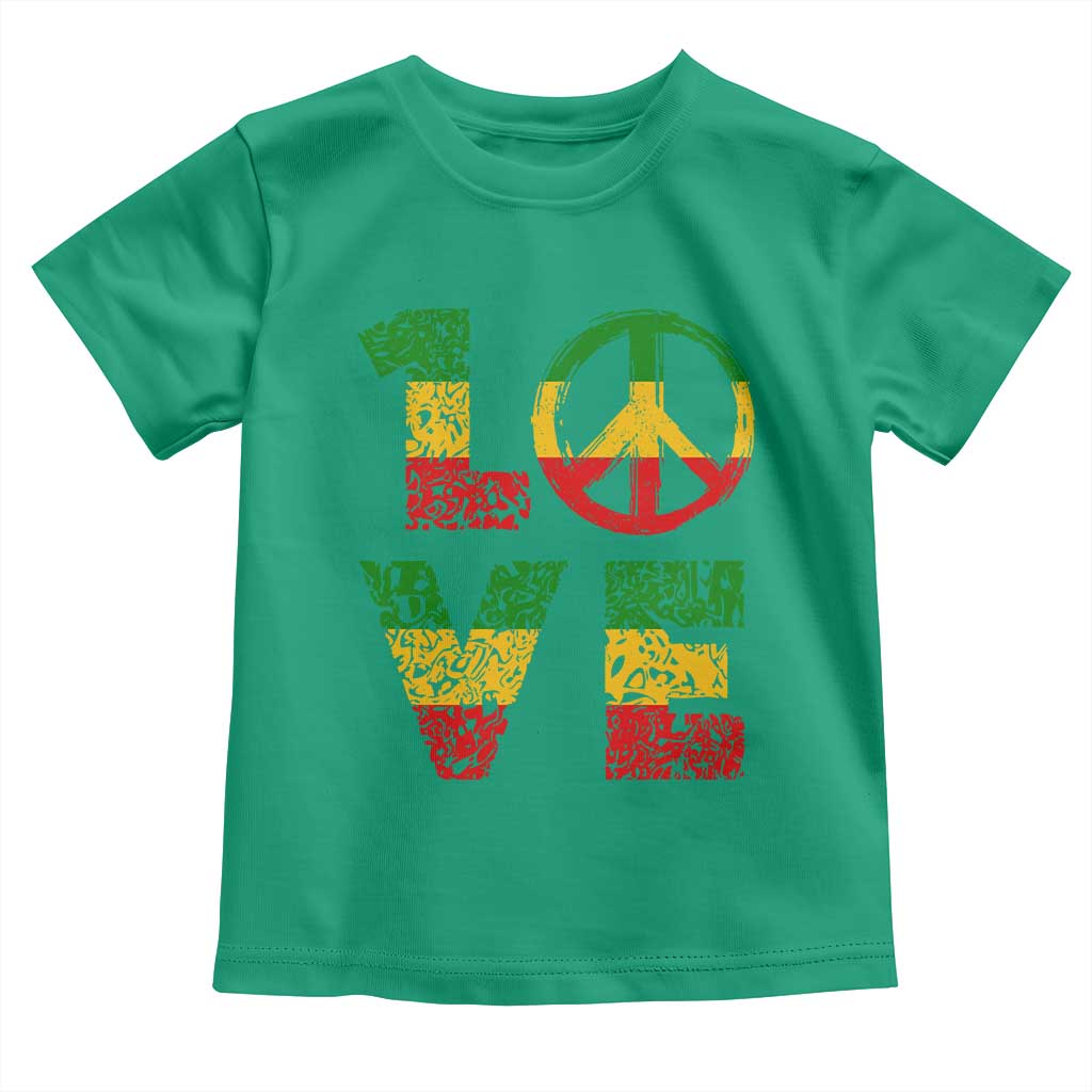 One Love Jamaica Toddler T Shirt Reggae Music Peace Sign Rastafarian - Wonder Print Shop