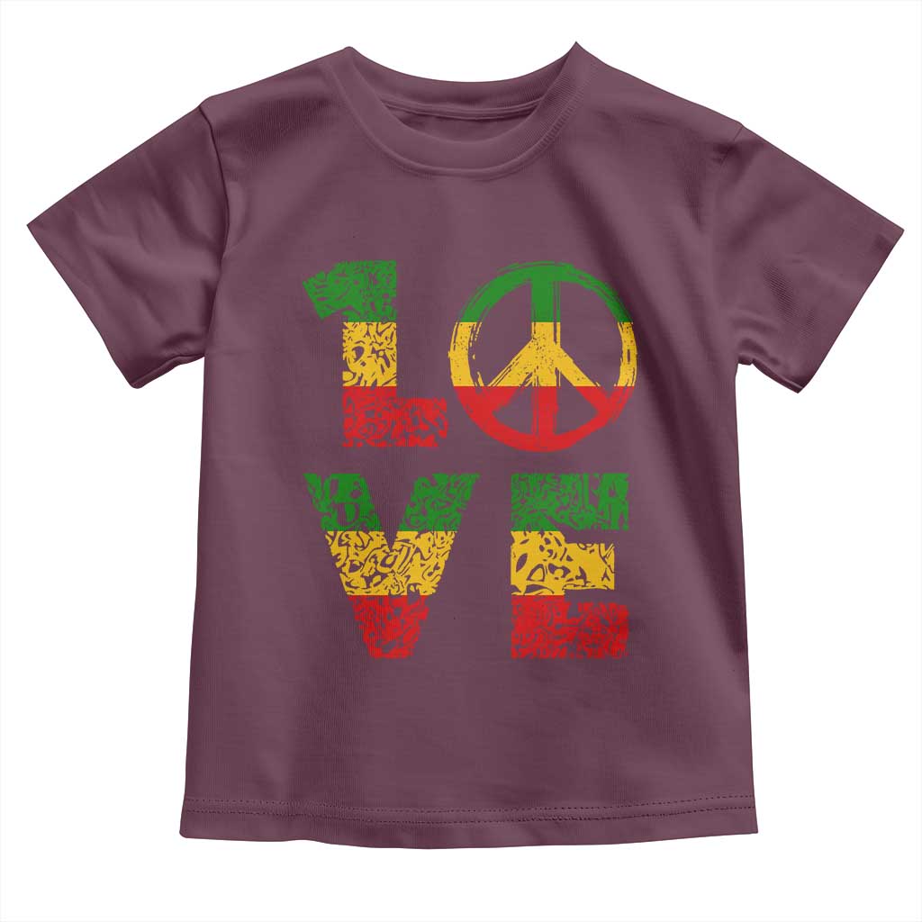 One Love Jamaica Toddler T Shirt Reggae Music Peace Sign Rastafarian - Wonder Print Shop