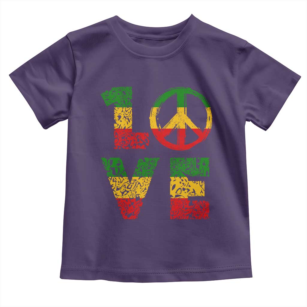 One Love Jamaica Toddler T Shirt Reggae Music Peace Sign Rastafarian - Wonder Print Shop