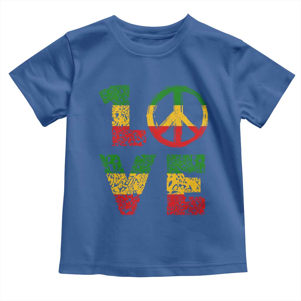 One Love Jamaica Toddler T Shirt Reggae Music Peace Sign Rastafarian - Wonder Print Shop