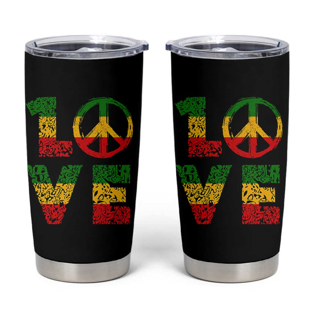One Love Jamaica Tumbler Cup Reggae Music Peace Sign Rastafarian - Wonder Print Shop