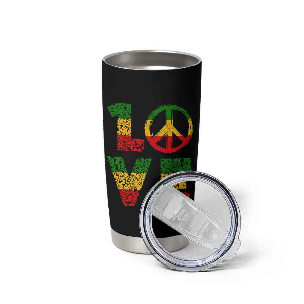 One Love Jamaica Tumbler Cup Reggae Music Peace Sign Rastafarian - Wonder Print Shop