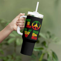 One Love Jamaica Tumbler With Handle Reggae Music Peace Sign Rastafarian - Wonder Print Shop