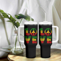 One Love Jamaica Tumbler With Handle Reggae Music Peace Sign Rastafarian - Wonder Print Shop