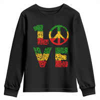 One Love Jamaica Youth Sweatshirt Reggae Music Peace Sign Rastafarian - Wonder Print Shop