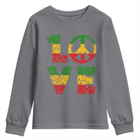 One Love Jamaica Youth Sweatshirt Reggae Music Peace Sign Rastafarian - Wonder Print Shop
