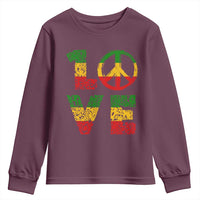 One Love Jamaica Youth Sweatshirt Reggae Music Peace Sign Rastafarian - Wonder Print Shop