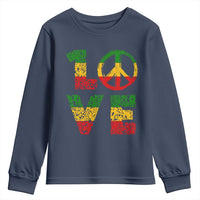 One Love Jamaica Youth Sweatshirt Reggae Music Peace Sign Rastafarian - Wonder Print Shop