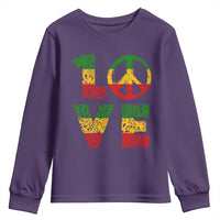 One Love Jamaica Youth Sweatshirt Reggae Music Peace Sign Rastafarian - Wonder Print Shop