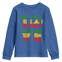 One Love Jamaica Youth Sweatshirt Reggae Music Peace Sign Rastafarian - Wonder Print Shop