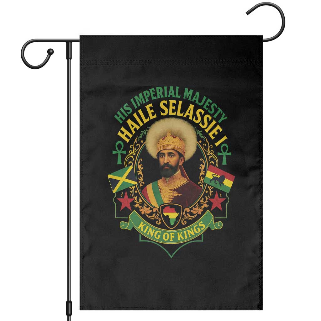 Haile Selassie Garden Flag King Of Kings His Imperial Majesty Rastafari Flag - Wonder Print Shop