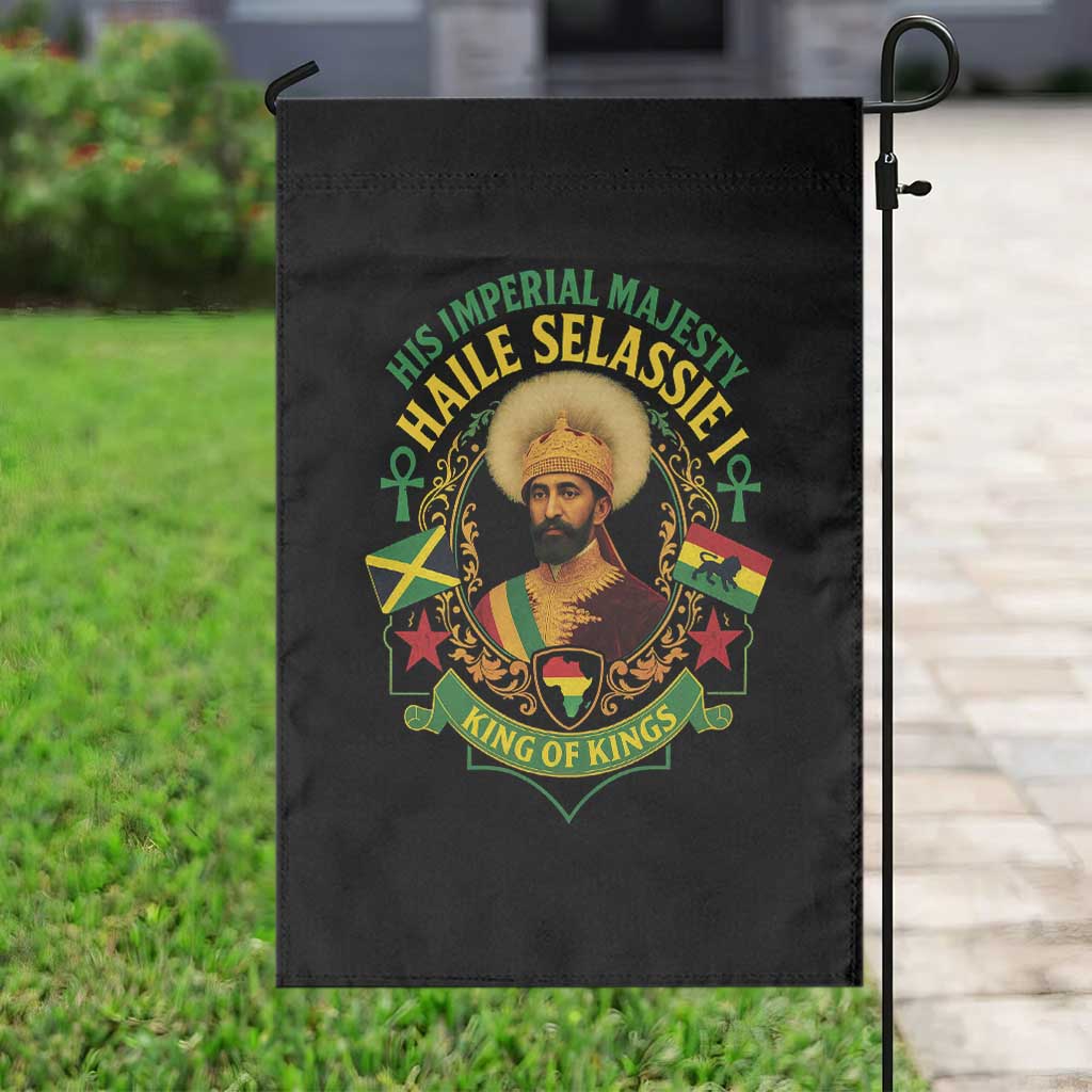 Haile Selassie Garden Flag King Of Kings His Imperial Majesty Rastafari Flag - Wonder Print Shop