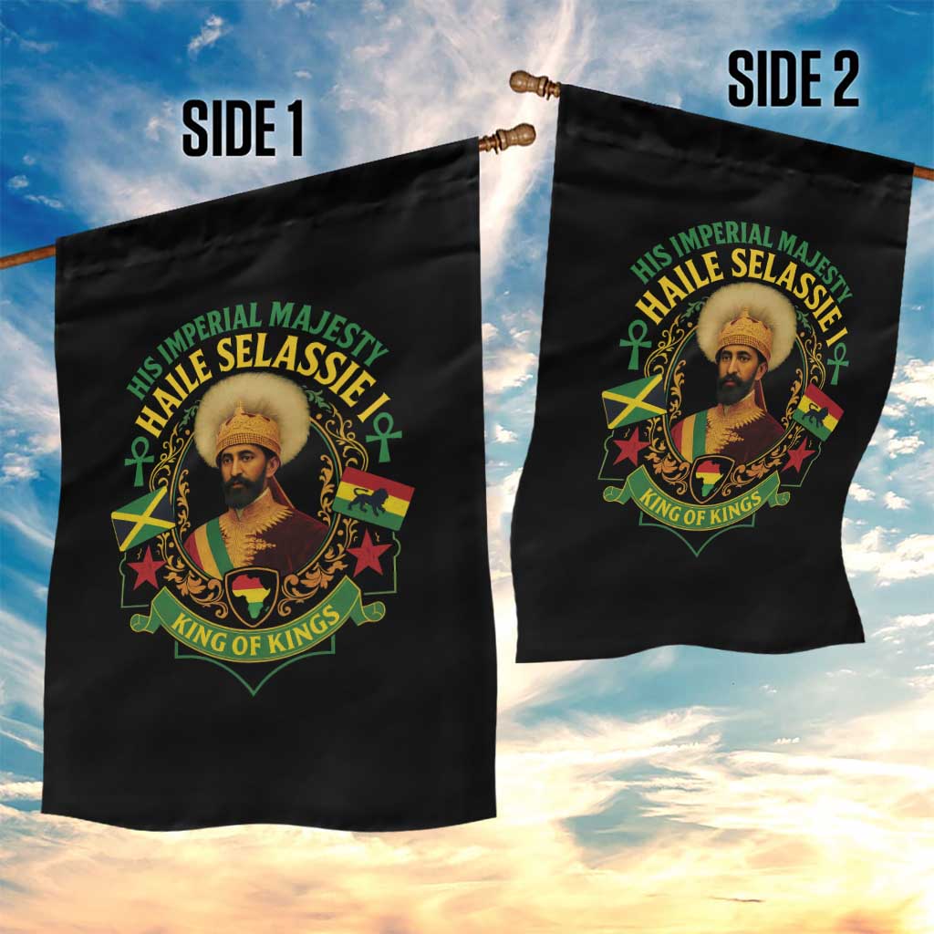 Haile Selassie Garden Flag King Of Kings His Imperial Majesty Rastafari Flag - Wonder Print Shop