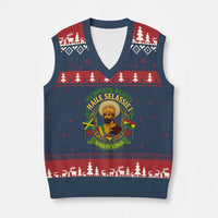 Haile Selassie V-Neck Knit Sweater Vest King Of Kings His Imperial Majesty Rastafari Flag - Wonder Print Shop