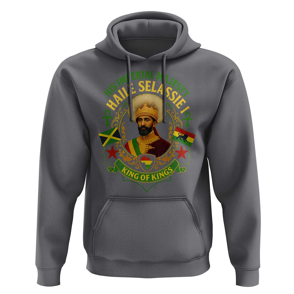 Haile Selassie Hoodie King Of Kings His Imperial Majesty Rastafari Flag - Wonder Print Shop