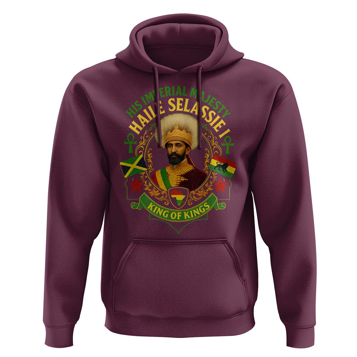 Haile Selassie Hoodie King Of Kings His Imperial Majesty Rastafari Flag - Wonder Print Shop