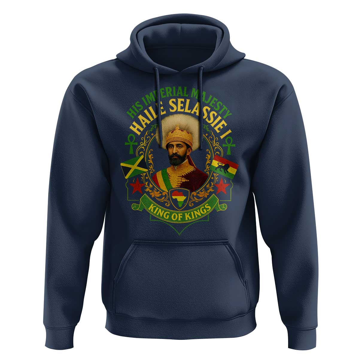 Haile Selassie Hoodie King Of Kings His Imperial Majesty Rastafari Flag - Wonder Print Shop