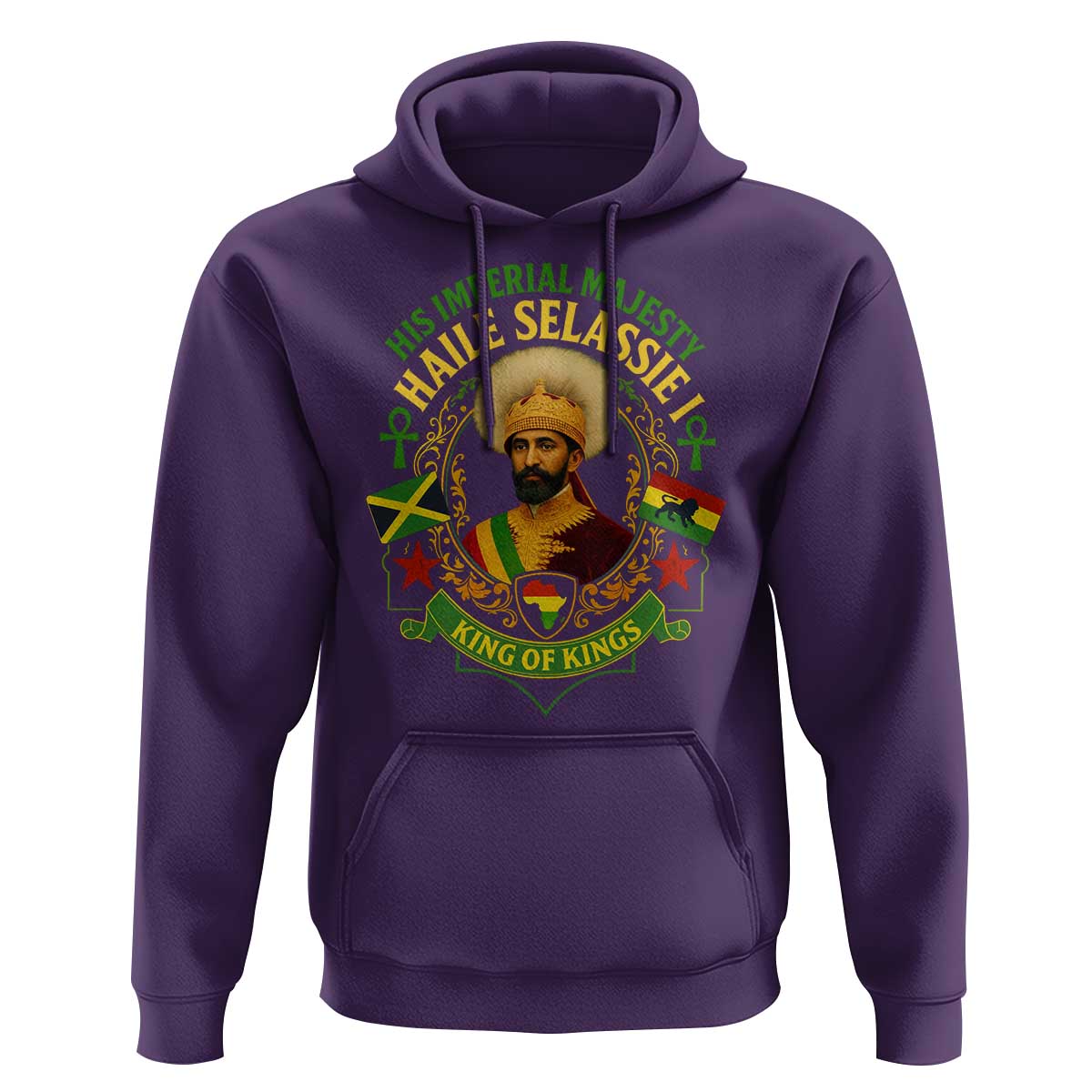 Haile Selassie Hoodie King Of Kings His Imperial Majesty Rastafari Flag - Wonder Print Shop
