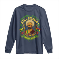 Haile Selassie Long Sleeve Shirt King Of Kings His Imperial Majesty Rastafari Flag - Wonder Print Shop