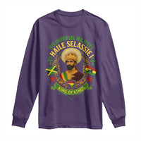 Haile Selassie Long Sleeve Shirt King Of Kings His Imperial Majesty Rastafari Flag - Wonder Print Shop