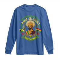 Haile Selassie Long Sleeve Shirt King Of Kings His Imperial Majesty Rastafari Flag - Wonder Print Shop