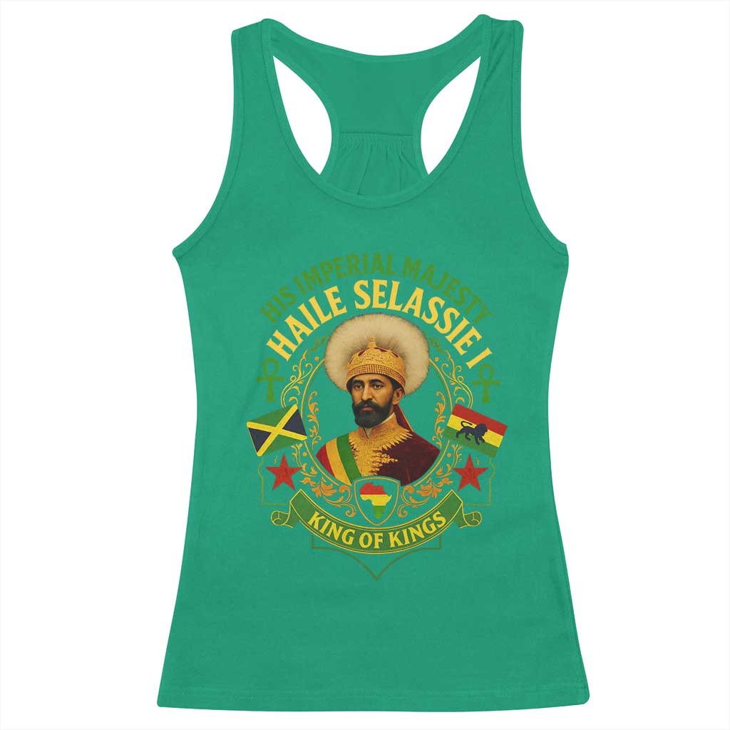 Haile Selassie Racerback Tank Top King Of Kings His Imperial Majesty Rastafari Flag - Wonder Print Shop