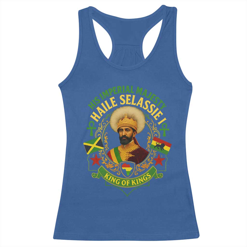 Haile Selassie Racerback Tank Top King Of Kings His Imperial Majesty Rastafari Flag - Wonder Print Shop