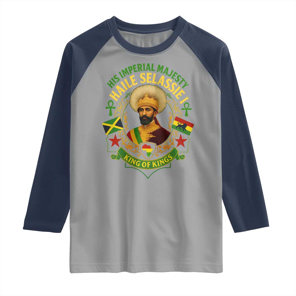 Haile Selassie Raglan Shirt King Of Kings His Imperial Majesty Rastafari Flag - Wonder Print Shop